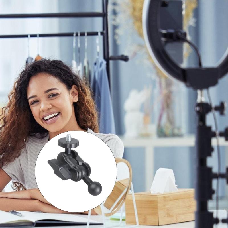 Modifiable 360 Degree Whirling 17mm Plastic Sphere Joint Link 1/4 Foot Thread For Camera Phone  Car Motorbike Mount