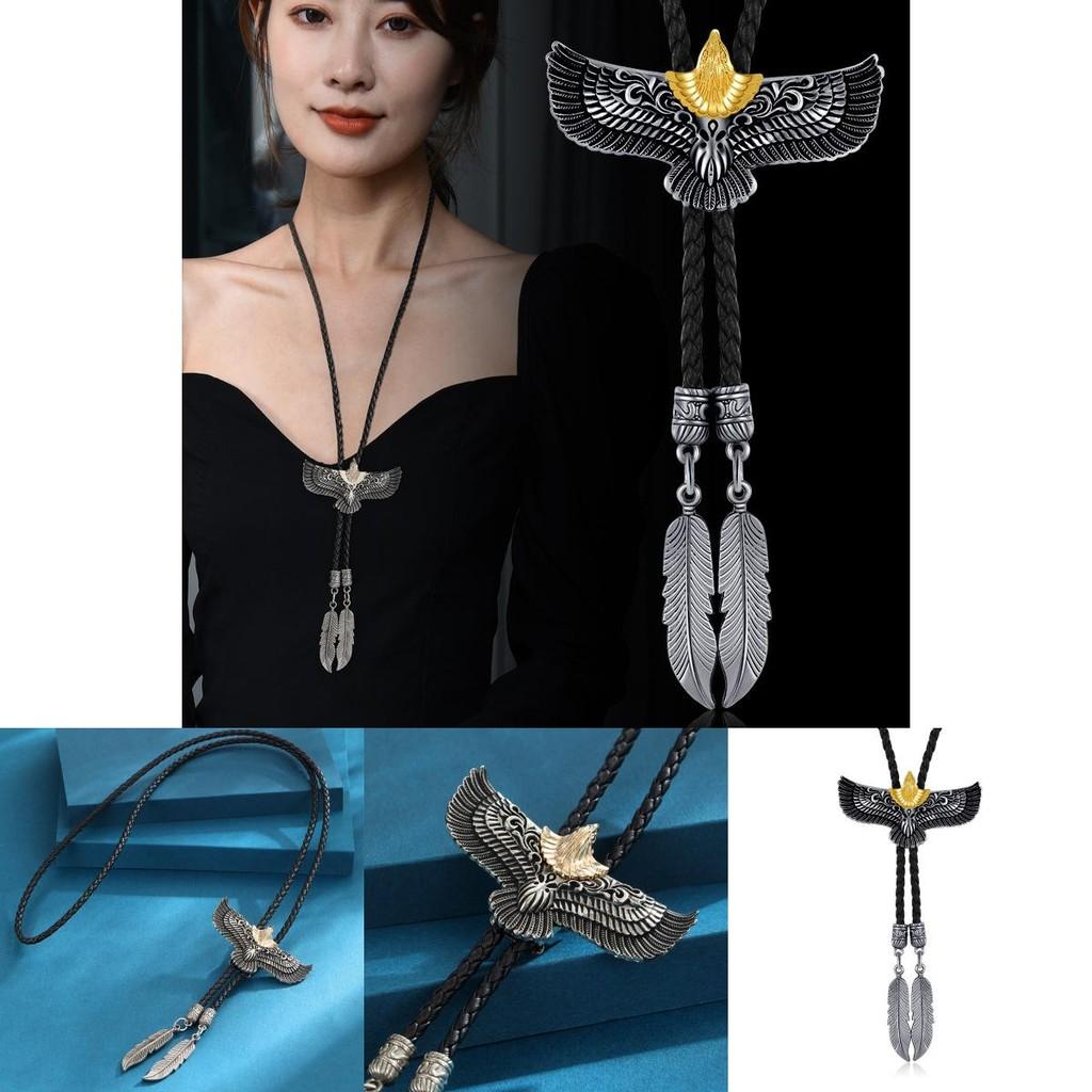 Trendy Western Bolo Tie With Gold Plated Eagle Pendant Ideal For Cowboy And Cowgirl Outfits