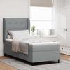 Box Spring Bed with Headboard Light Gray 100 x 200 cm Fabric
