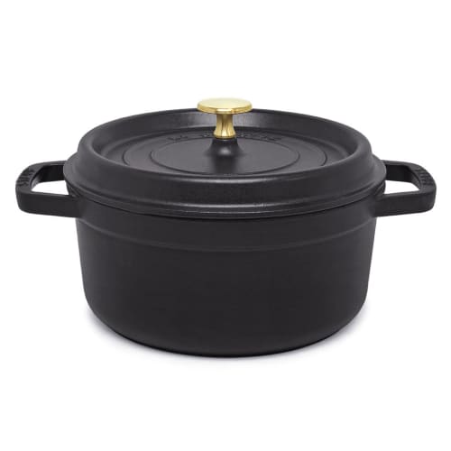 Staub Pico Cocotte Round 22cm 2.6L STAUB Two-Handled Pot (7903-0001) Black 22cm