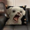 2D Scream Tiere Retro Kissenbezug Natürlicher Leinen Bio-Stoff Beidseitiger Druck Sofa Heimdekor Geschenk Kissenhülle