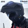 SEVS Flip-Up Motorcycle Helmet With Dual Visor Bluetooth Module DOT Certified Adult Riders All Season Use