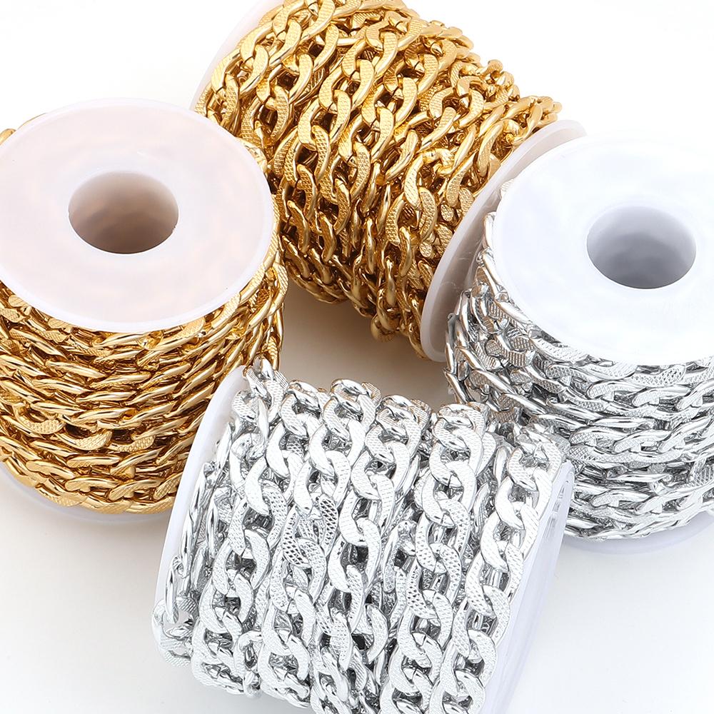 5Yards/Roll Aluminum Chain Metal NK Reticulate Twist Link Chain For Jewelry Making DIY Bracelets Necklace Clothing Bags Supplies