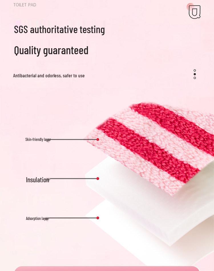 Dopamin-Streifen Winter Plüsch Toilettenmatte & Universelle Toilettensitzauflage