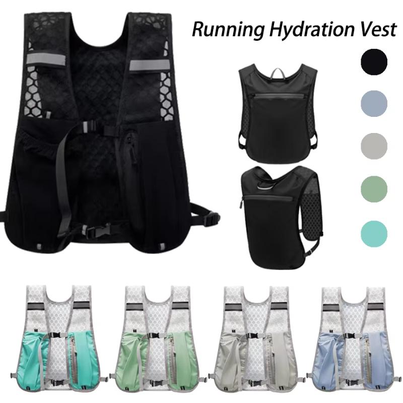 Running Water Bottle Storage Vest Lightweight Running Vest Reflective Hydration Water Chest Pack With Phone Holder