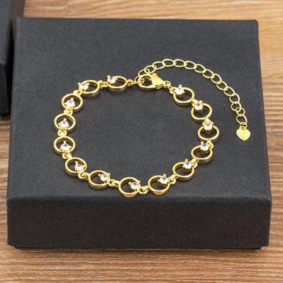 Nidin New Arrival Elegant Flower/Airplane/Star/Heart Shape Shiny Zircon Chain Bracelets Adjustable Accessories Jewelry For Women