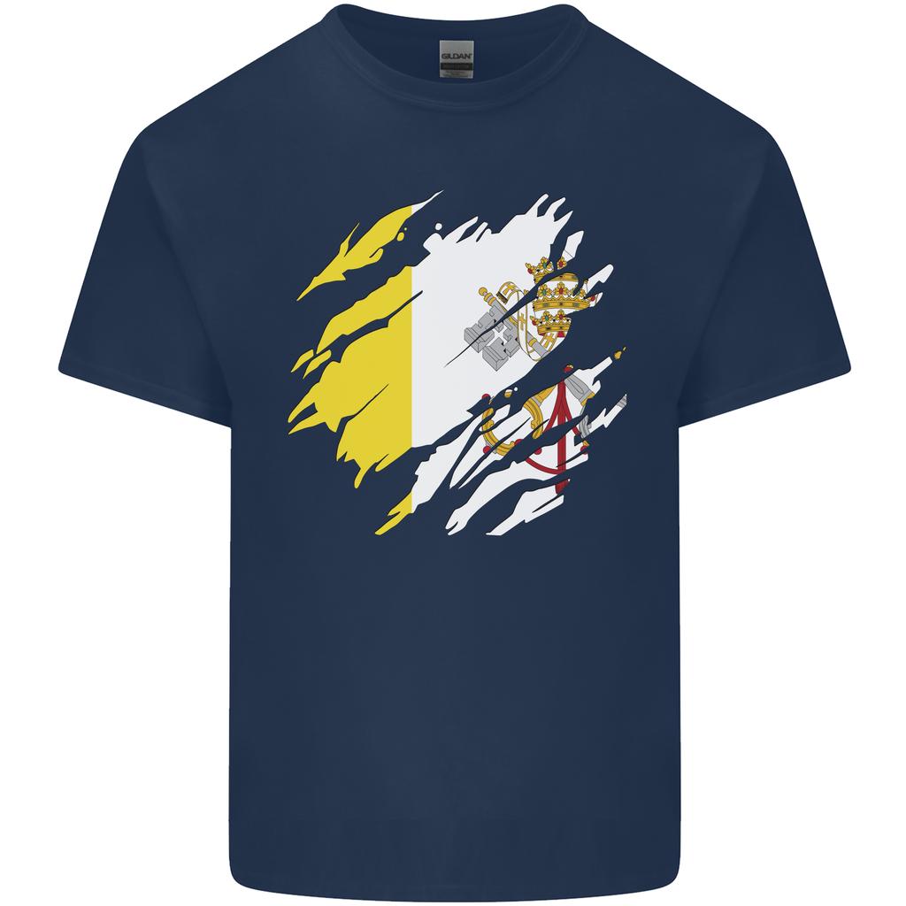 Zerrissener Vatikan-Flaggentag Unisex Leichtes Baumwoll-T-Shirt