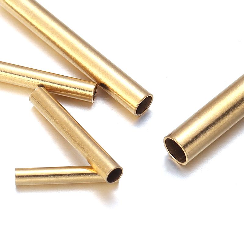 10pcs/Lot Stainless Steel Tube Spacer Beads Connector Straight Tube For Jewelry Making DIY Chock Necklace Making Wholesale