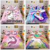 3D Unicorn Bedding Set Bedroom Quilt Cover Pillowcase Sheet/Double Bed 2/3 Pieces Animal Print Full Size Home Decoration