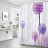 Purple Hydrangea Flower White Shower Curtain Landscape 3D Green Plant Waterproof Polyester Bathroom Curtains Bath Screen Decor