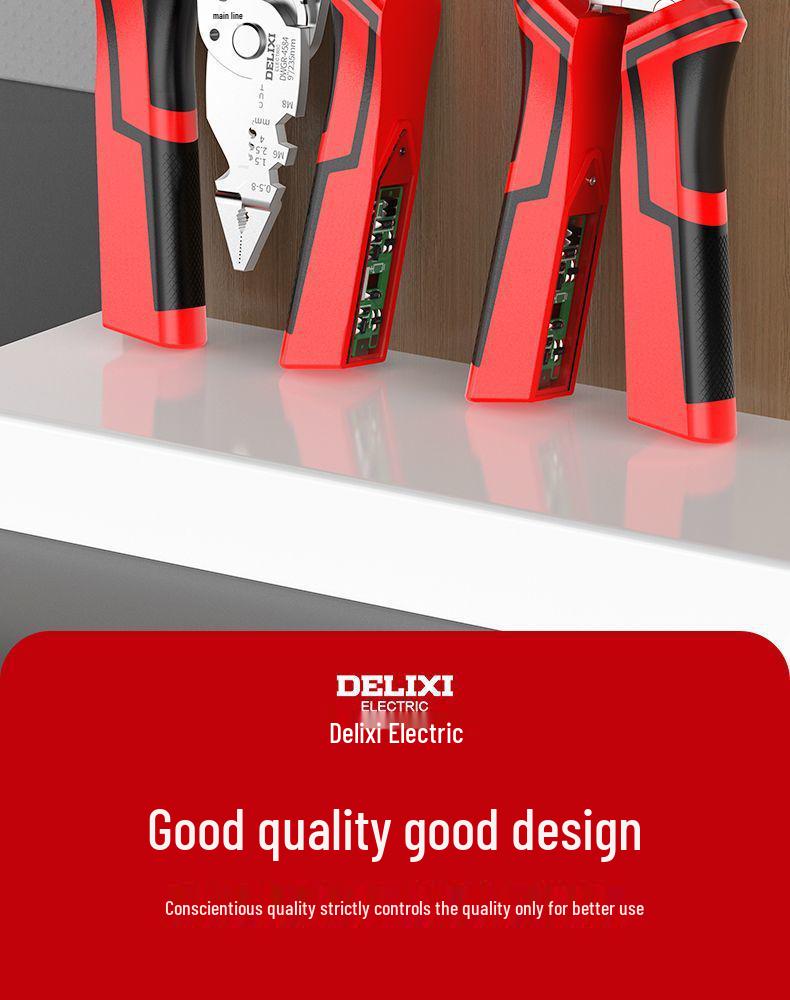 Multifunkční elektrikářské kleště: Nástroj pro stříhání, tahání, odizolování, krimpování, odizolování a navíjení drátů.