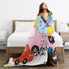 Kawaii Barbapapa Cartoon Throw Blanket for Couch Fuzzy Soft Plush Blanket 50x60 Inches Multiple Sizes Bedspreads for All Seasons