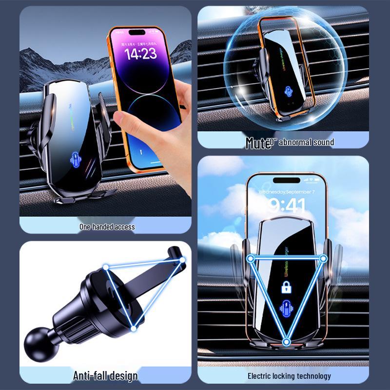 Q0 Universeller Handyhalter für Elektrofahrzeuge - Horizontale Lüftungsschlitz-Halterung