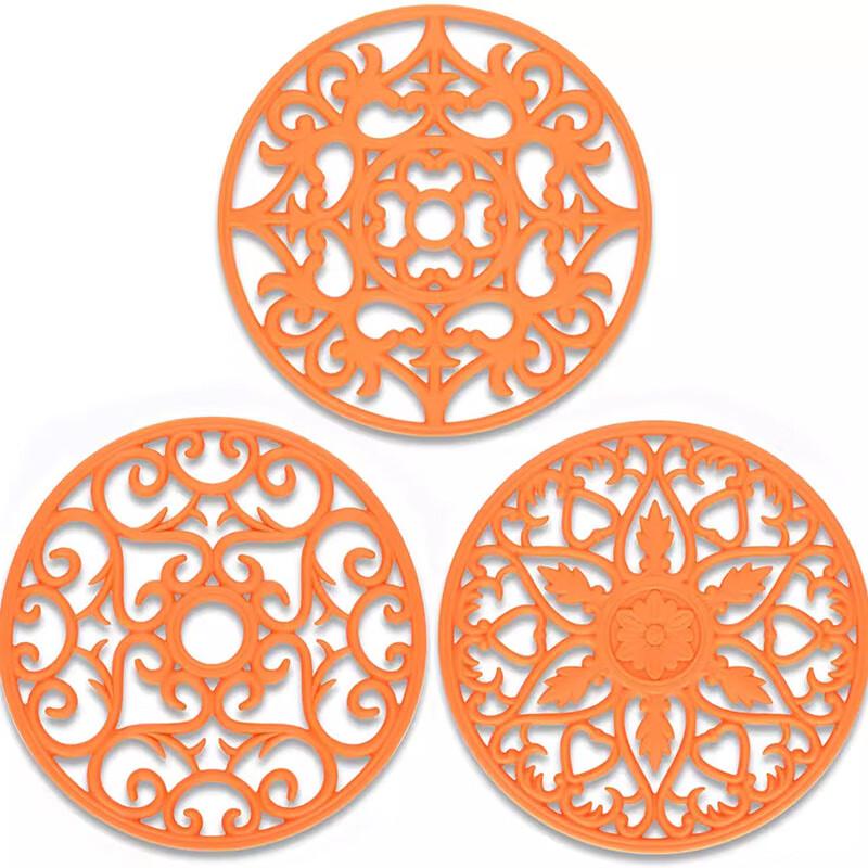 Силиконовый полый резной термостойкий набор подставок под горячее (3-Pack)