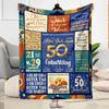 Happy 50th Birthday Quotes Blanket Comfortable Perfect for Livingroom Office Chair Bed All-Season Use Modern Style Best Holiday Gift for Friends Famil