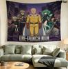 Onepunch Man Wall Tapestry Aesthetic Wall Hanging Printed Fabric Blanket Decorative Tapestries For Bedroom Living Room Home Decor