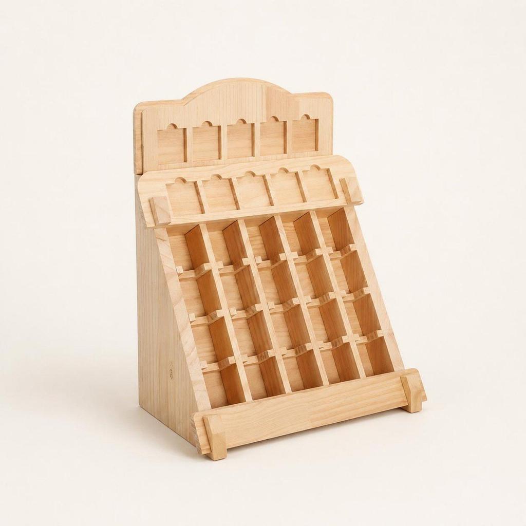 Holz-Kartenständer Stabiler mehrstufiger Design für Schreibtisch