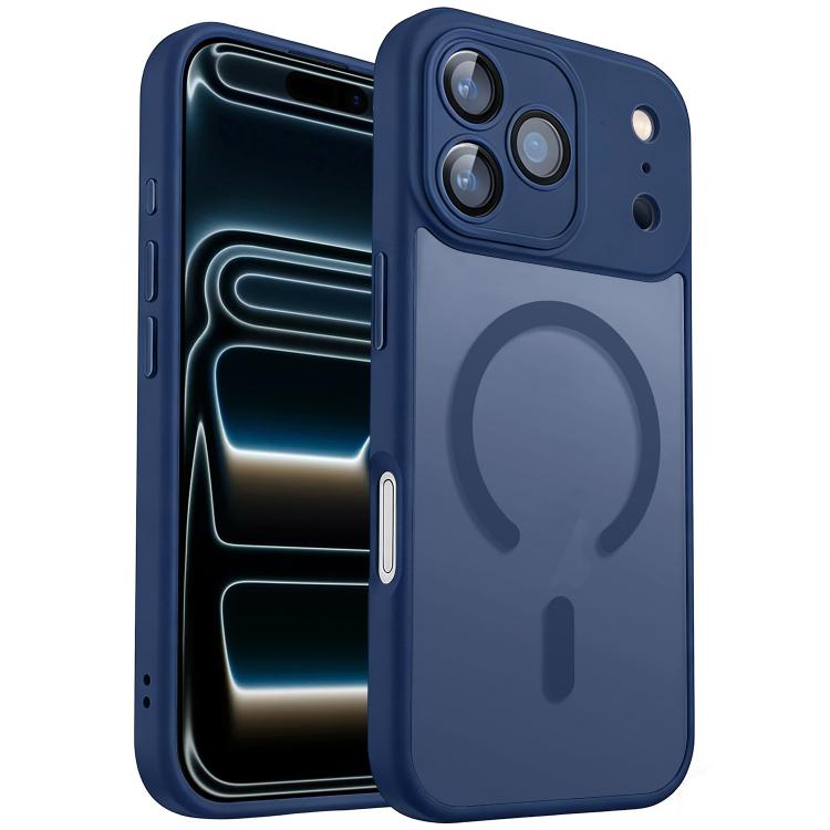 XDcase Skin Feel Magnetic Frosted Phone Case with Lens Film For iPhone 17 Pro синий