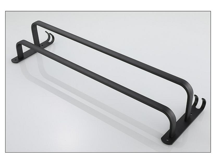 Schwarzer Weltraum-Aluminium Einzel-Handtuchhalter und -ständer zum Aufhängen von Handtüchern im Badezimmer