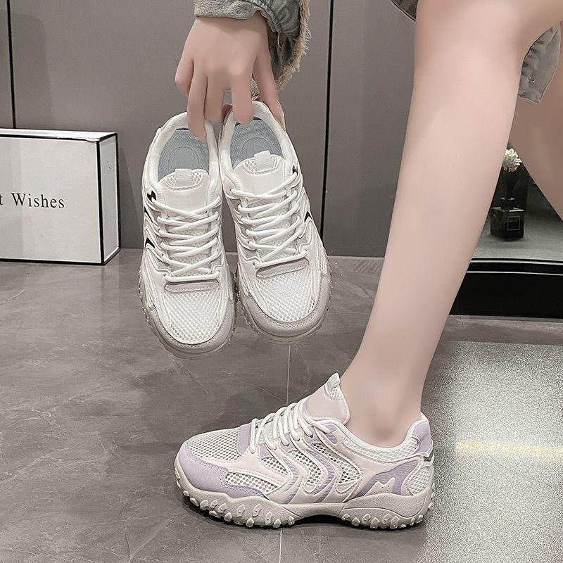 Mesh Sports Shoes Women's 2025 New Summer Versatile Breathable Soft Sole Lightweight Casual German Training Board Shoes Women's White Shoes