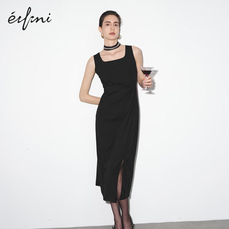 

Eifini Women s Elegant Knitted Strappy Little Black Dress S