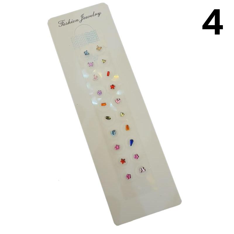 Fashion Bowknot Colorful Rhinestone Pearls Ear Point Stickers Ear Pressure Stick Acupuncture Auricular Ear Stickers Massage