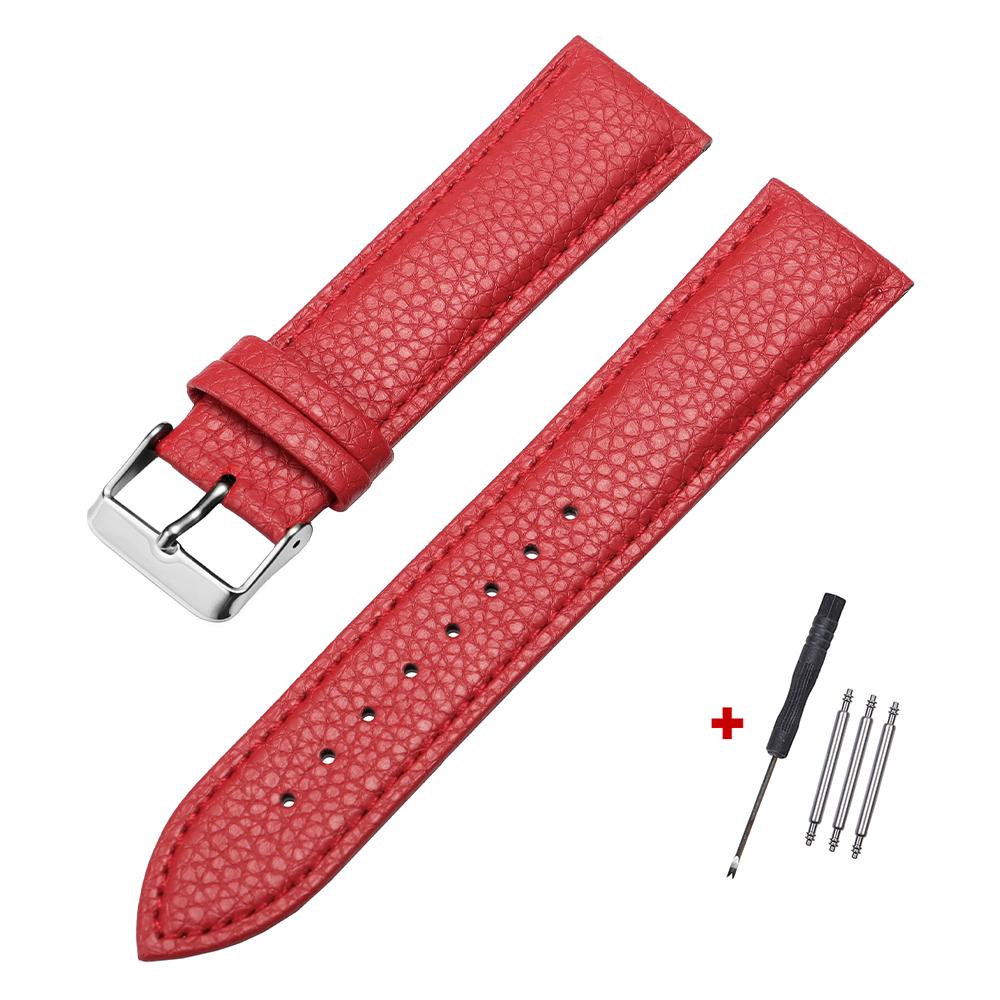 10/12/14/16/18/20/22mm Watch Band Genuine Leather Straps Watchbands Slim Women Men Accessories Pin Buckle Wrist Belt with Tool