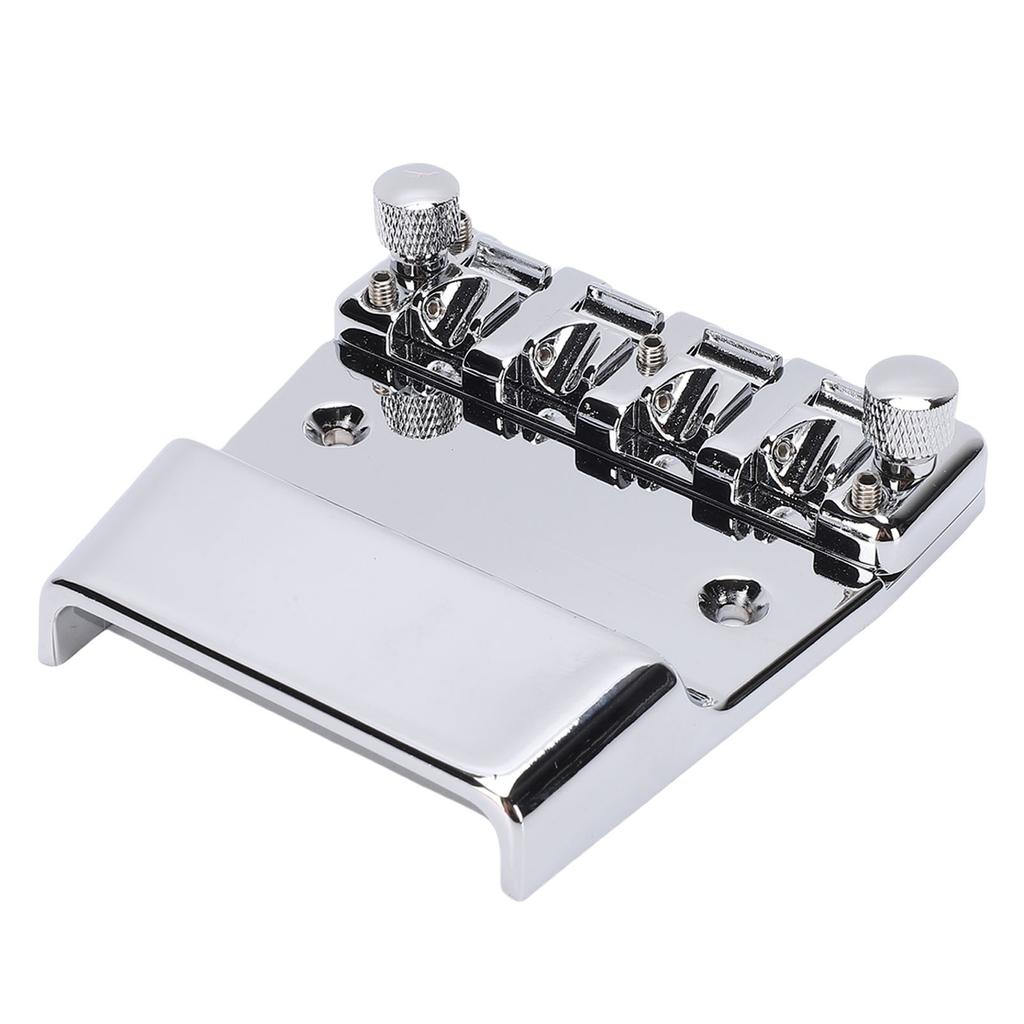 Bass Bridge Fit for Rickenbacker 4 String 18mm Adjustable Cr Plated Zinc Alloy Saddles Assembly