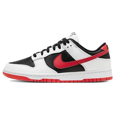 Tênis Unissex Dunk Low Branco Preto Vermelho University-Red FD9762-061