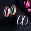 Elegante Grüne Rote Zirkonia Steine 585 Gold Plated Schlaufe Runde Ohrringe Creolen für Damen Trendiger Schmuck