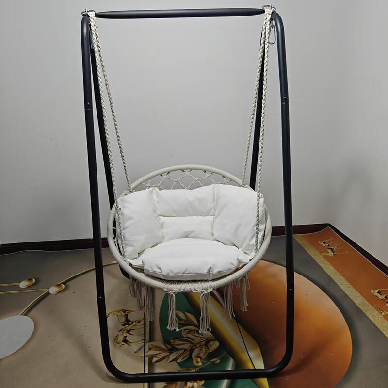 Outdoor Cotton Rope Tassel Hammock Chair