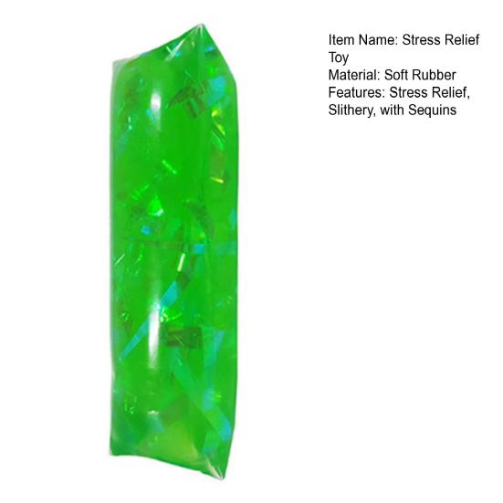 Stress Relief Slithery Strip Toy with Sequins Cannot Be Grasped Clear Bar Squeeze Toy Office Work Stress Decompression Toy Prank Prop Gag