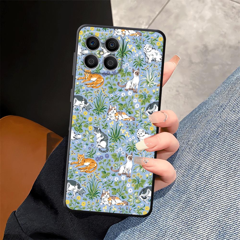 Case for Honor X5b 200 400 Lite X9a X8 90 X6 70 X7 Magic5Lite 8X Funda Phone Cover Cartoon Flower Animals