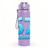 1PC Number 67 Blue Glitter Birthday Print 750ml Color Plastic Sports Water Bottle Leakproof Flip Straw Lid Suitable for Sports Office Home Use