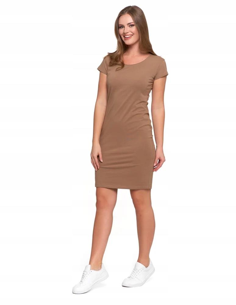 Women's Cotton Tube Dress Above the Knee Comfortable Elegant MORAJ M BEIGE