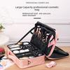"Large Portable Pink Cosmetic Bag for Women - High-Capacity Makeup, Tattoo, and Nail Tool Storage"