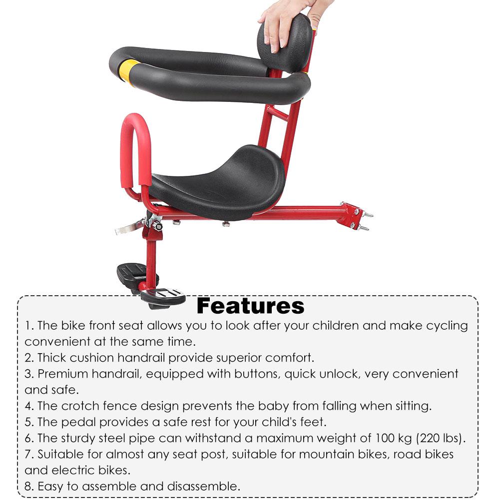 Kids Bike Seat Bicycle Mounted Child Carrier Front Mount Child Bicycle