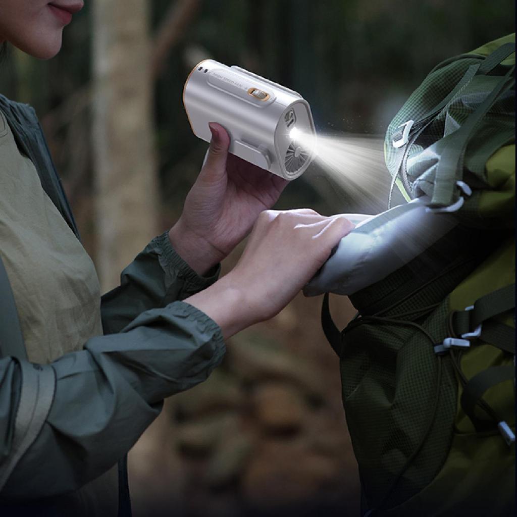 Taşınabilir Bel Fanı 100 Hız Ayarlanabilir Yaz Şarj Edilebilir LED Ekran ve El Feneri ile