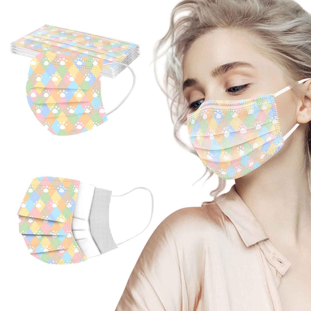 Adult  Women Man  Disposable Face Mask Industrial 3Ply Ear Loop 10PC Mask