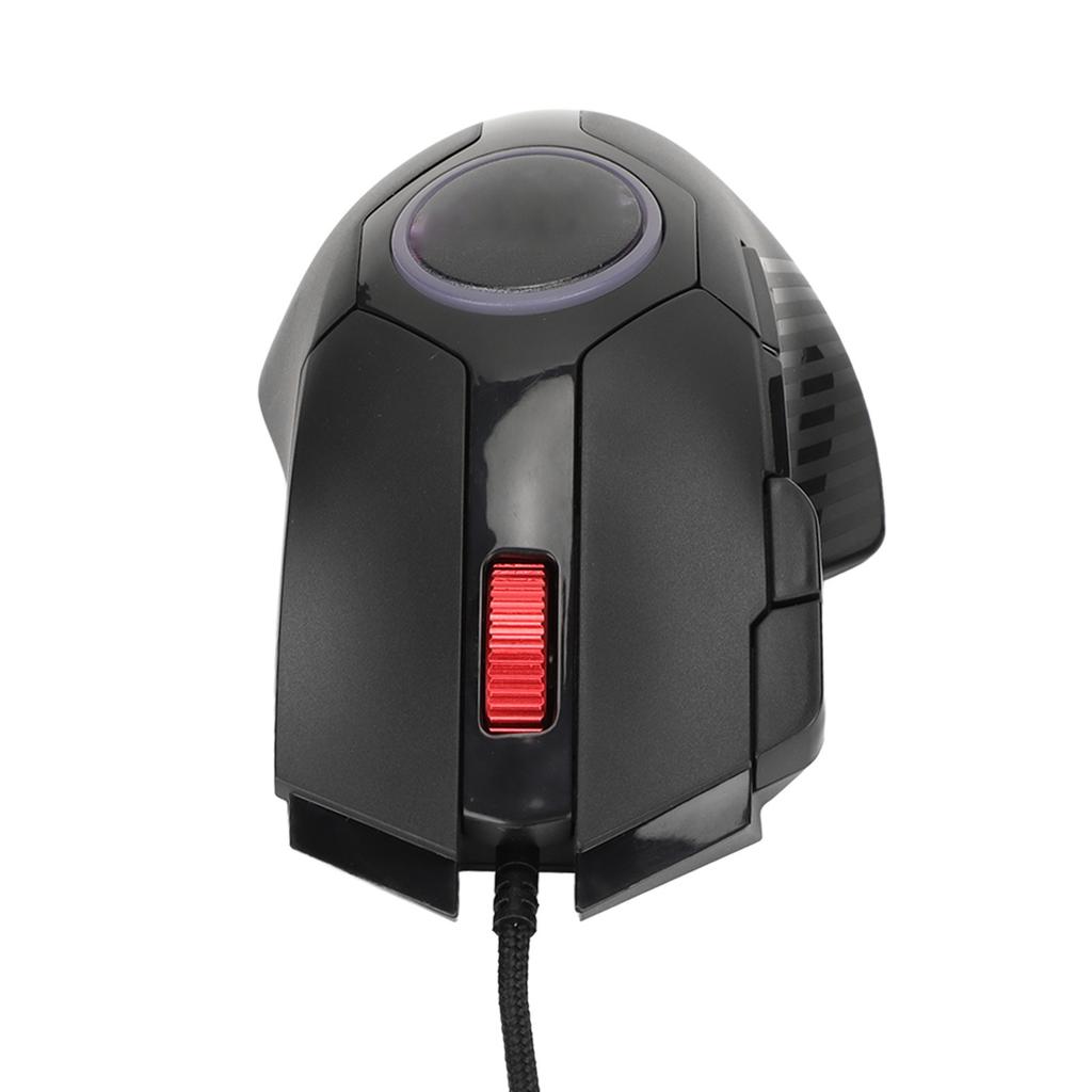 Gaming-Maus Kabelgebunden 8 Tasten RGB-Lichteffekt 6 Einstellbare DPI Gebogen Ergonomisch Shortcut Multifunktionstaste Computermaus Schwarz