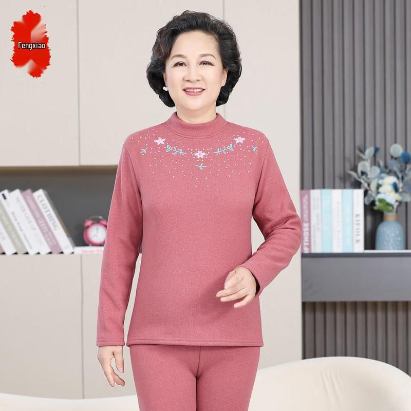 Rundhals-Hausanzug-Set mit Fleece-Futter für ältere Menschen