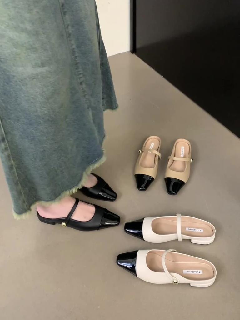 Fashion Cover Toe Shoes Low Square Heel Ladies' Slippers Luxury Slides Slipers Women Block Designer 2025 Soft Rome Fabric PU Hoof Heels