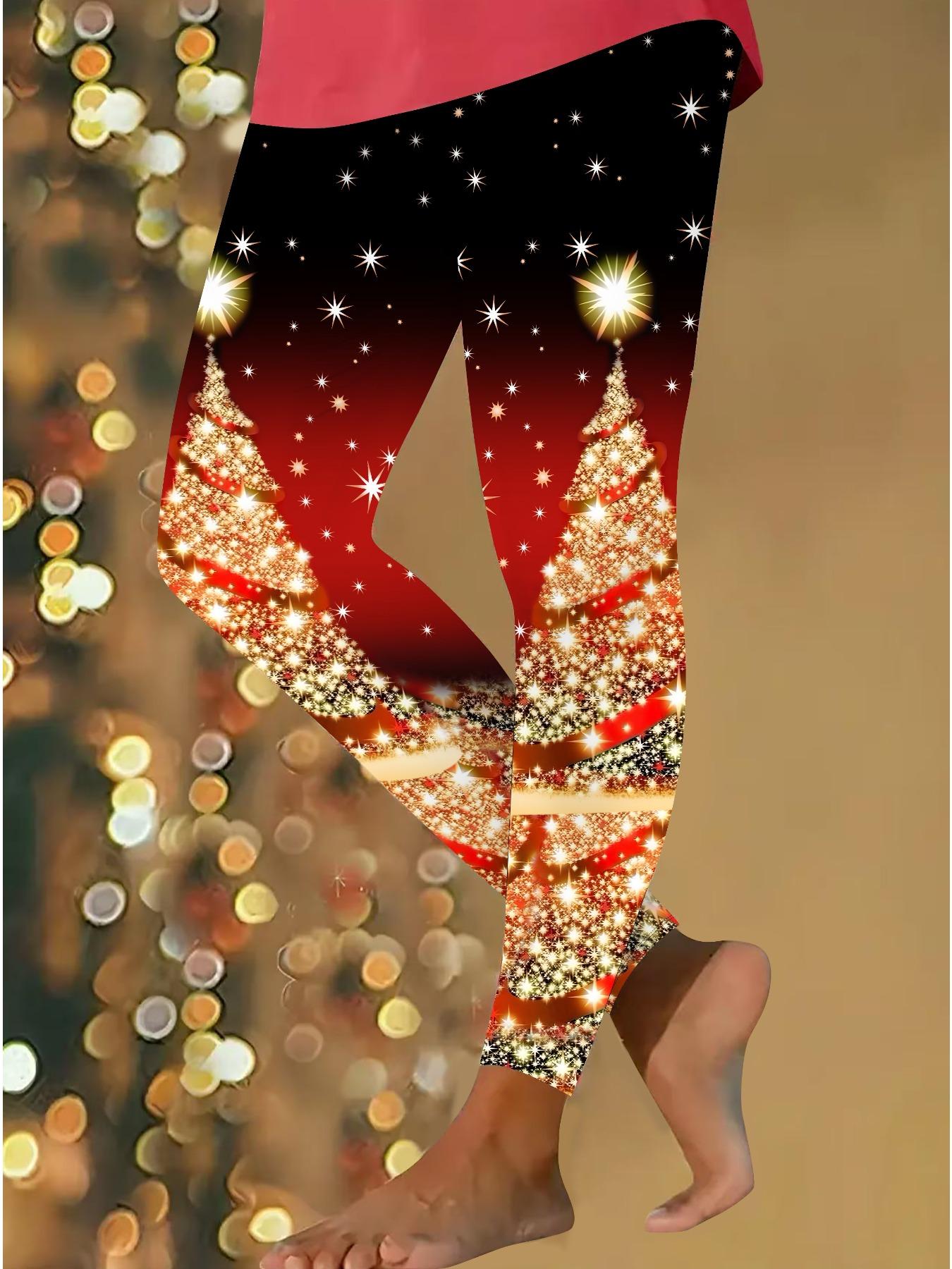 

Женские рождественские леггинсы для йоги с эластичными принтами, фитнес, бег, спортзал, активные штаны XXL жёлтый