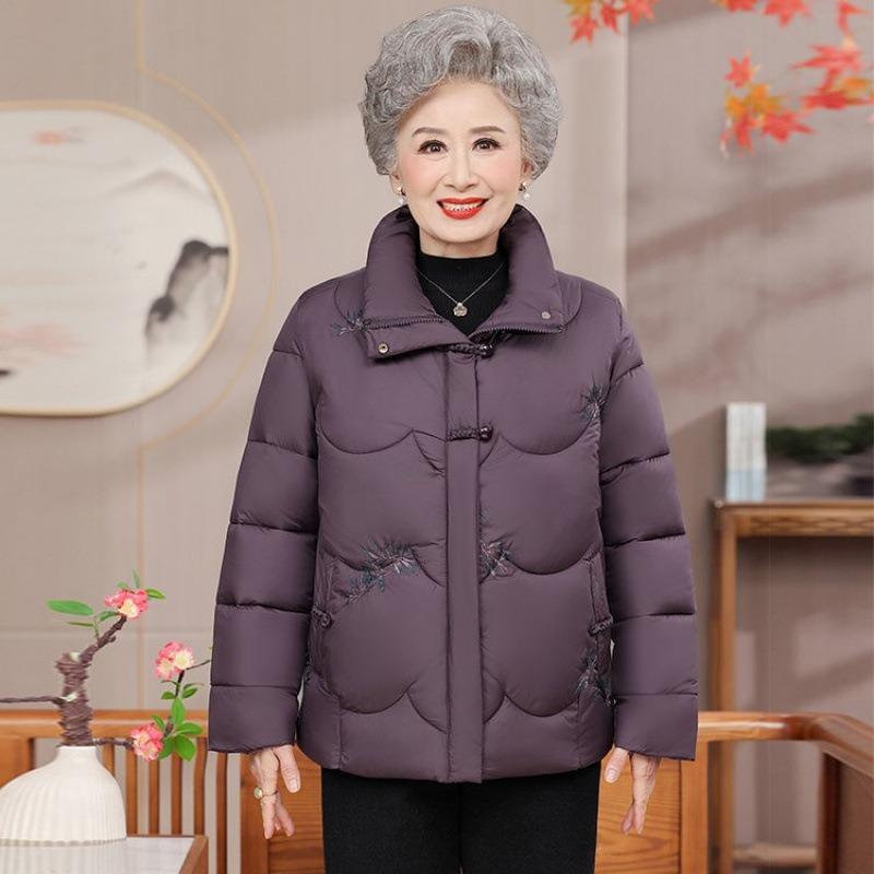 Padded Jacket Women's Winter Coat Old Lady Down Cotton Clothing Winter Padded Jacket Stand-up Collar