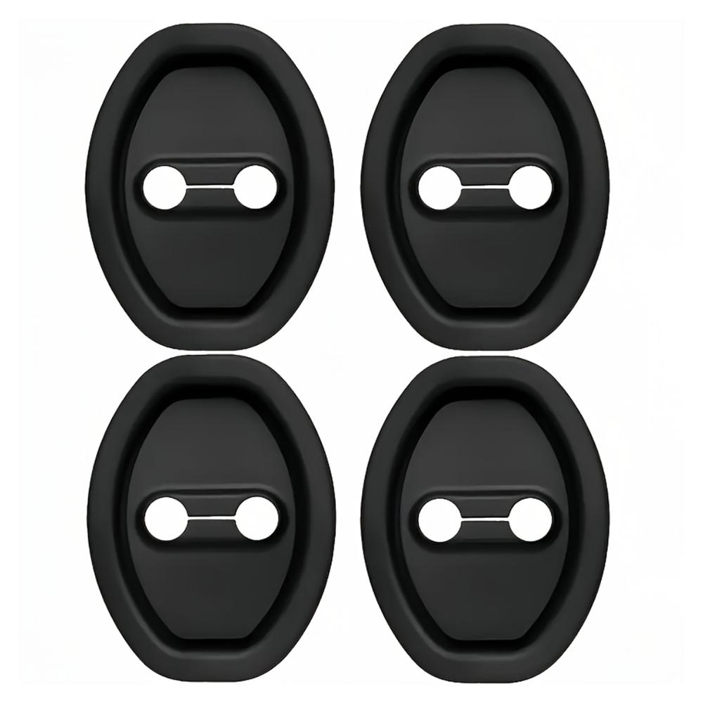 4pcs Silicone Car Door Lock Buckle Protective Covers, Durable And Quiet, Anti-Rust And Noise-Reducing Interior Accessories, Suit