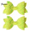 Sparkly Hair Bows for Children 2Pcs Solid Color Glitter Bow Clip Girls, Double Layer Sparkling Cute Barrettes Little Girls Hairpin, Decorative