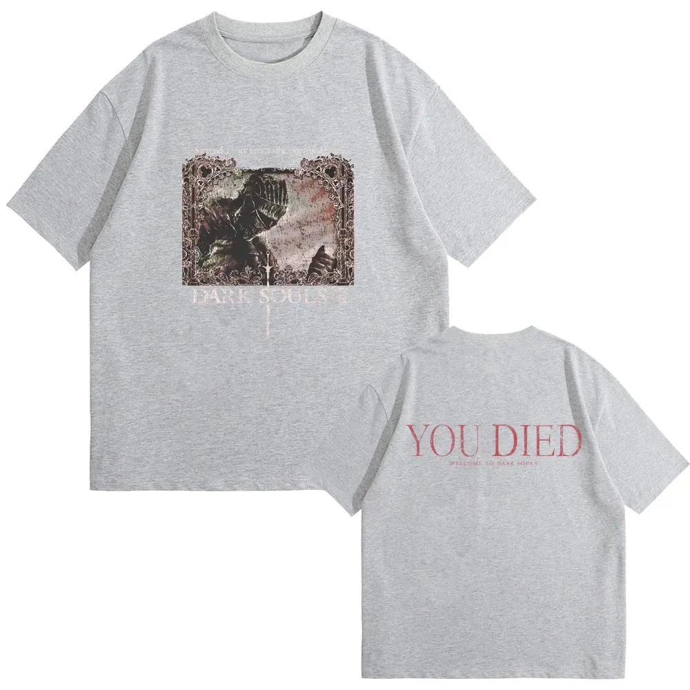 

Game Dark Souls Graphic Tshirt Unisex Women 90s Vintage Gothic Rock Oversized Streetwear Unisex Punk Harajuku Black T Shirts Tops 4XL