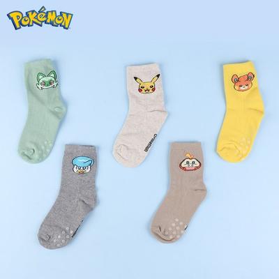 5 Paar Pokemon-Socken, rutschfest, 9. Generation, Geschenkgruppe für Kinder, beliebte koreanische Kindersocken