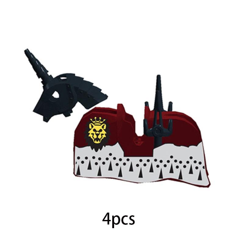 MOC Medieval Military Series Castle Roman Knight Horse Saddle Soldiers War Horses Building Block Accessories Kids Education