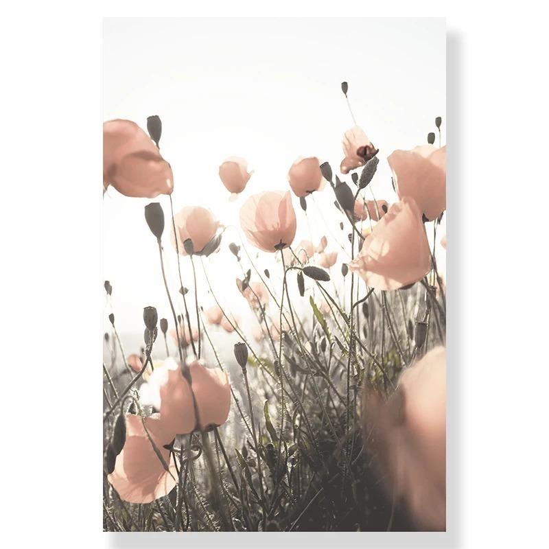 Nordic Wooden Bridge Hay Flower Sea Landscape Canvas Print Beach Poster Wall Art Painting Wall Pictures for Living Room Decor